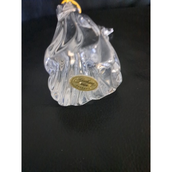 Gorham Crystal Welcome Mother Mary 24 K Gold Plated Necklace Halo Germany 6 1/4\